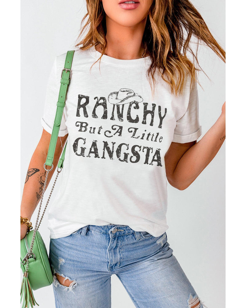 Azura Exchange Slogan Letter Print Short Sleeve T - Shirt - L - NuSea