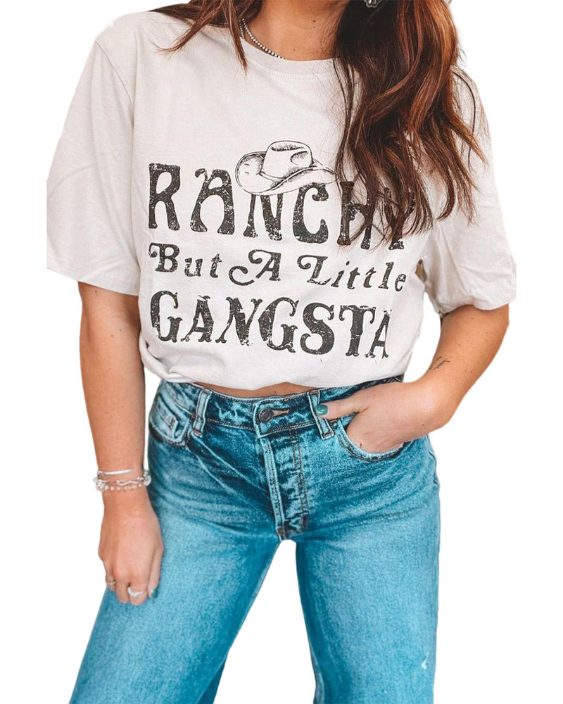 Azura Exchange Slogan Letter Print Short Sleeve T - Shirt - L - NuSea