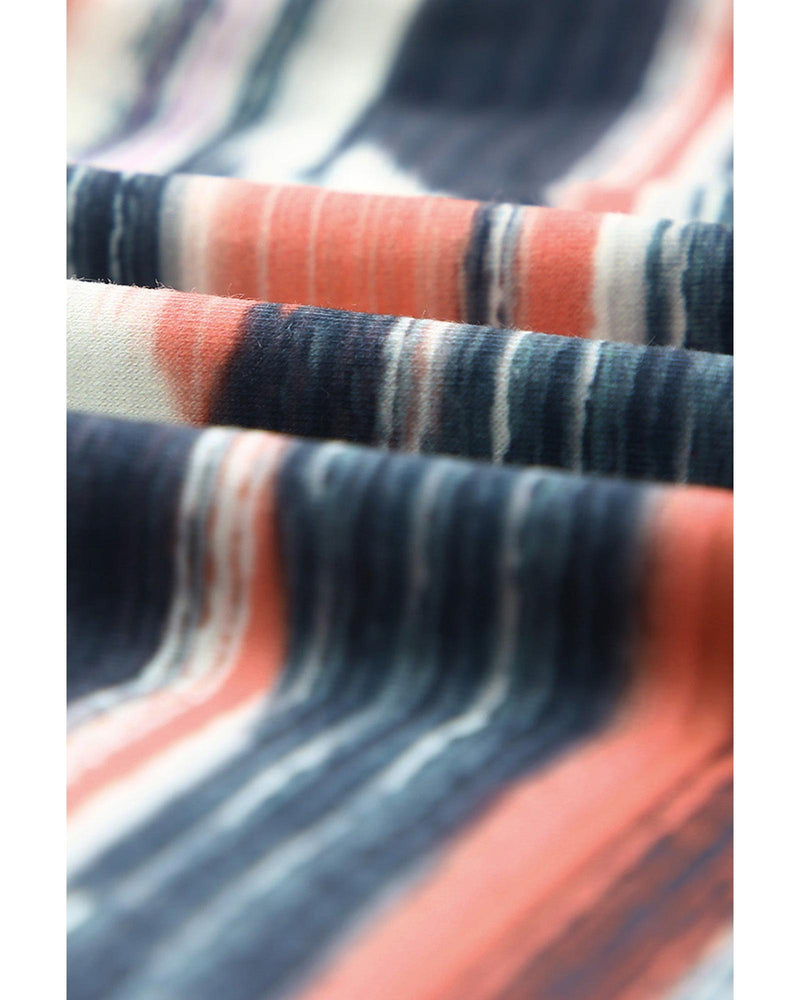 Azura Exchange Striped Crisscross Neck Short Sleeve Top - L - NuSea