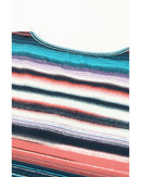 Azura Exchange Striped Crisscross Neck Short Sleeve Top - M - NuSea