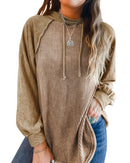 Azura Exchange Waffled Expose Seam Drawstring Hoodie - M - NuSea