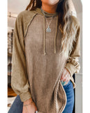 Azura Exchange Waffled Expose Seam Drawstring Hoodie - XL - NuSea