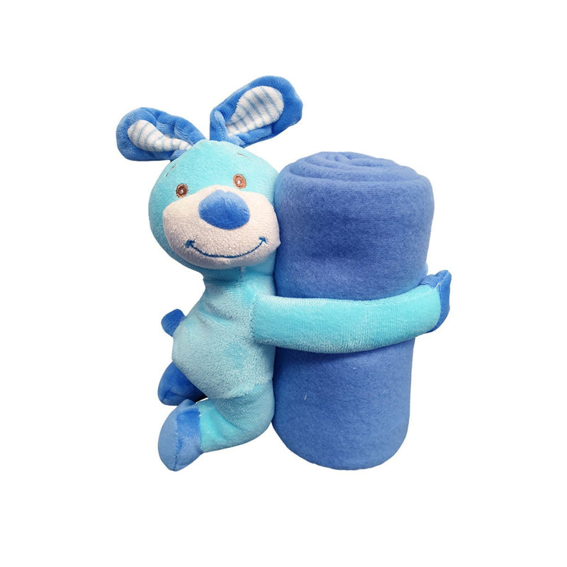 Baby Blue Blanket with Toy Bunny - NuSea