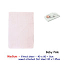 Baby Pink Bassinet Fitted Sheet with a Flat Sheet Sewed Attached - NuSea