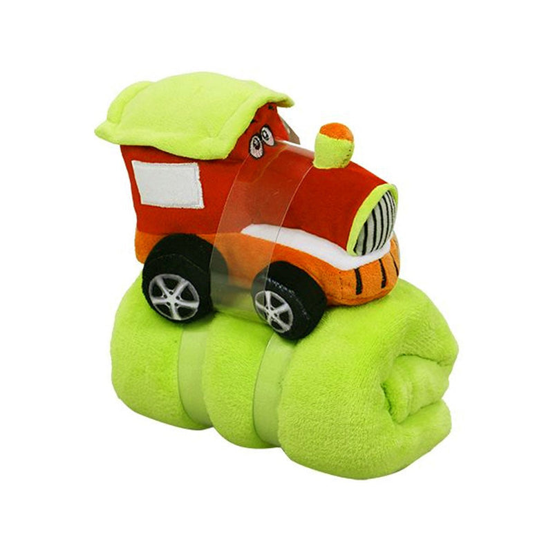 Baby Red Blanket with Toy Tractor - NuSea