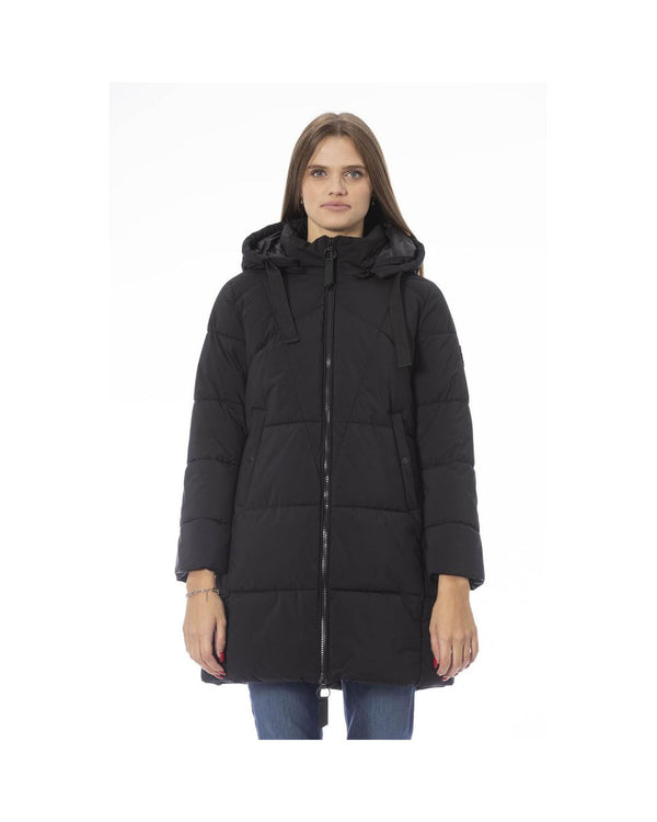 Baldinini Trend Women's Black Polyester Jackets & Coat - L - NuSea