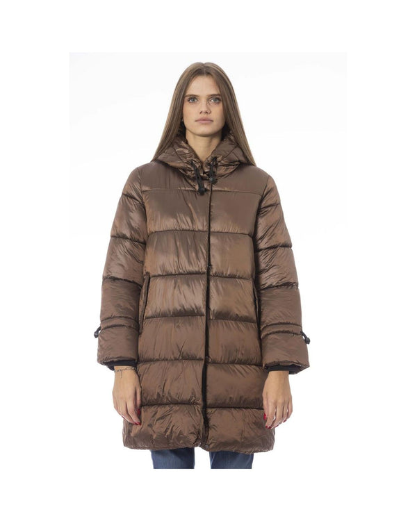 Baldinini Trend Women's Brown Nylon Jackets & Coat - L - NuSea