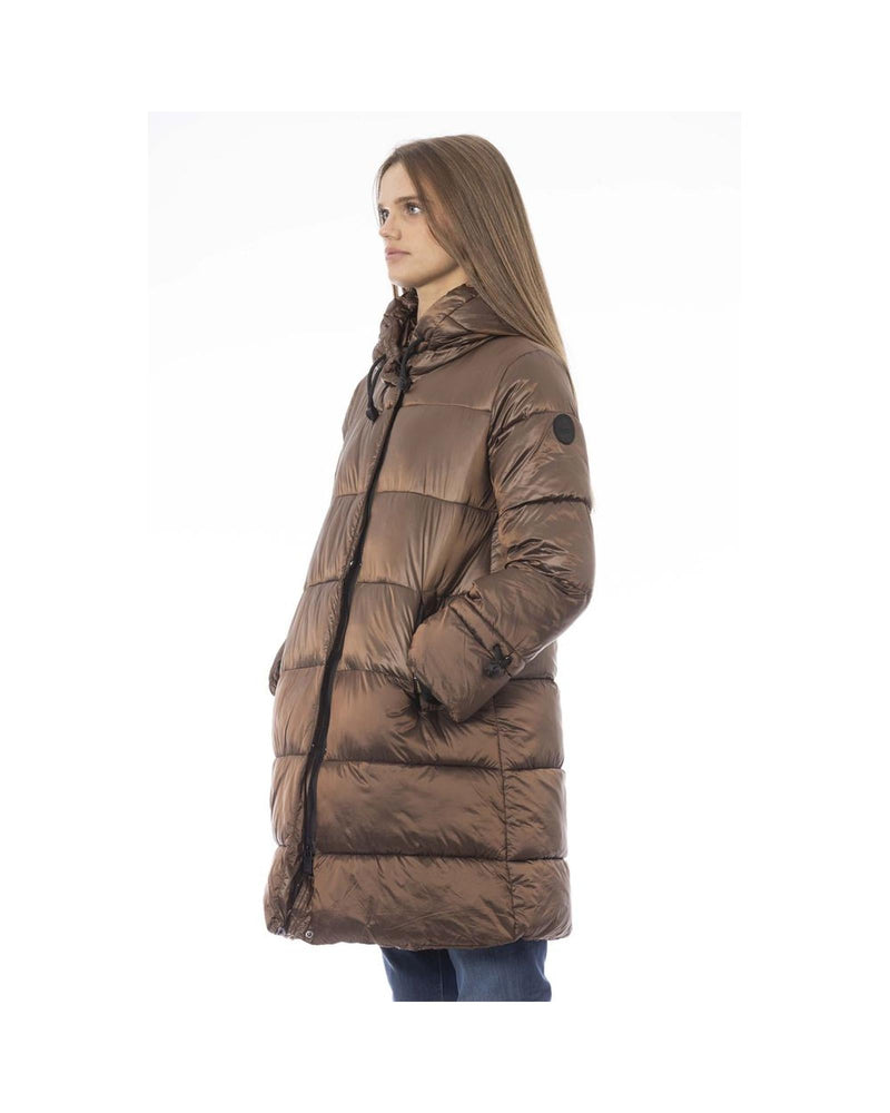 Baldinini Trend Women's Brown Nylon Jackets & Coat - M - NuSea