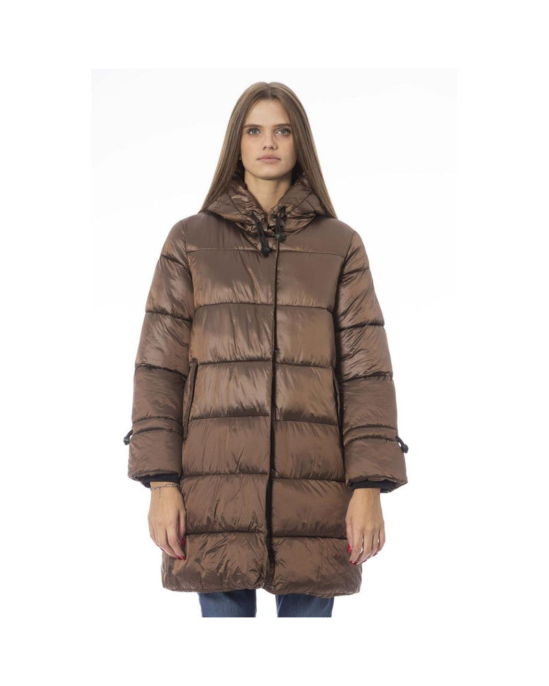 Baldinini Trend Women's Brown Nylon Jackets & Coat - XL - NuSea