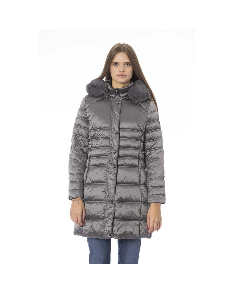 Baldinini Trend Women's Gray Polyester Jackets & Coat - M - NuSea