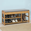 Bamboo Shoe Bench Drawers Lift Top - NuSea