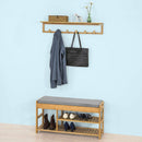 Bamboo Shoe Bench Drawers Lift Top - NuSea