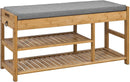 Bamboo Shoe Bench Drawers Lift Top - NuSea