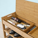 Bamboo Shoe Bench Drawers Lift Top - NuSea