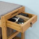 Bamboo Shoe Bench Drawers Lift Top - NuSea