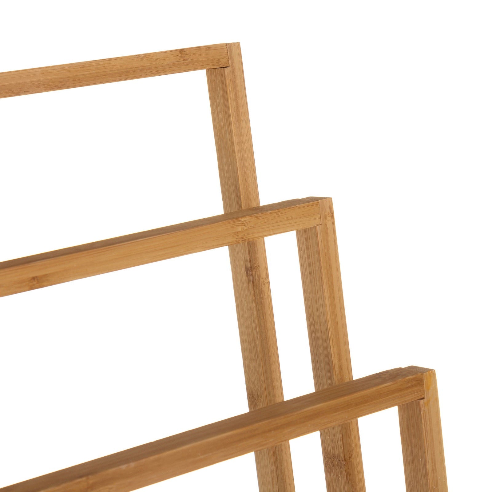 Bamboo Towel Bar Holder Rack 3 - Tier Freestanding for Bathroom and Bedroom - NuSea