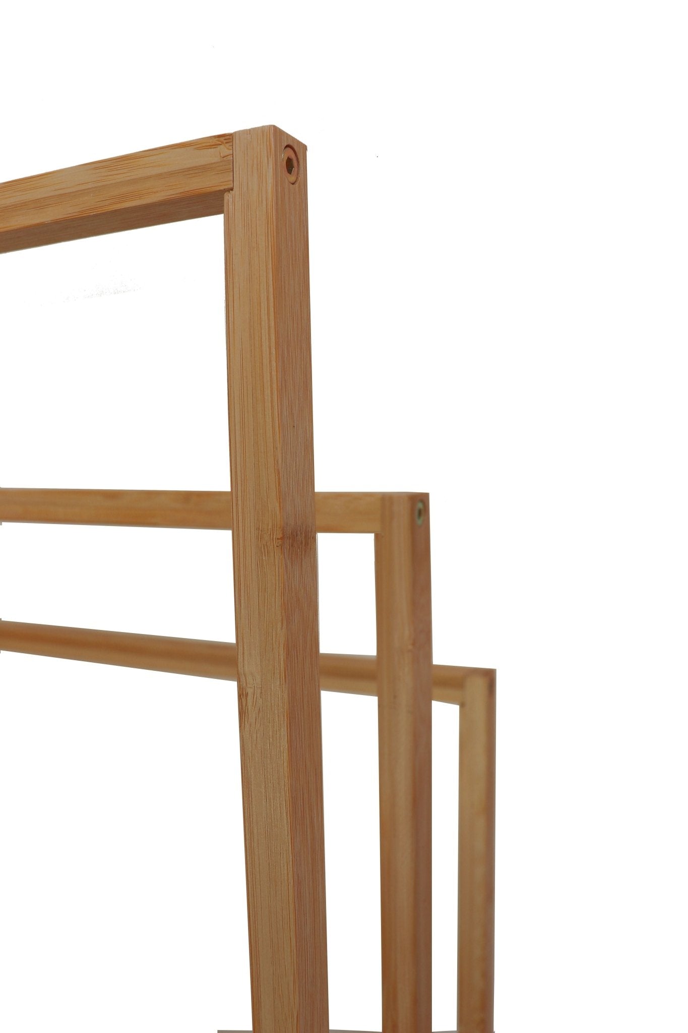 Bamboo Towel Bar Holder Rack 3 - Tier Freestanding for Bathroom and Bedroom - NuSea