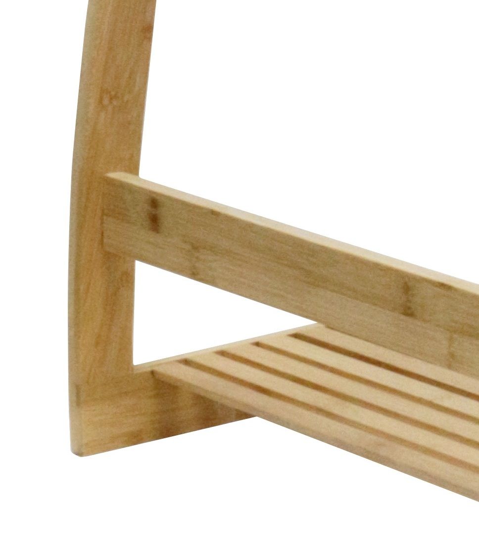 Bamboo Towel Bar Metal Holder Rack 3 - Tier Freestanding and Bottom shelf for Bathroom - NuSea