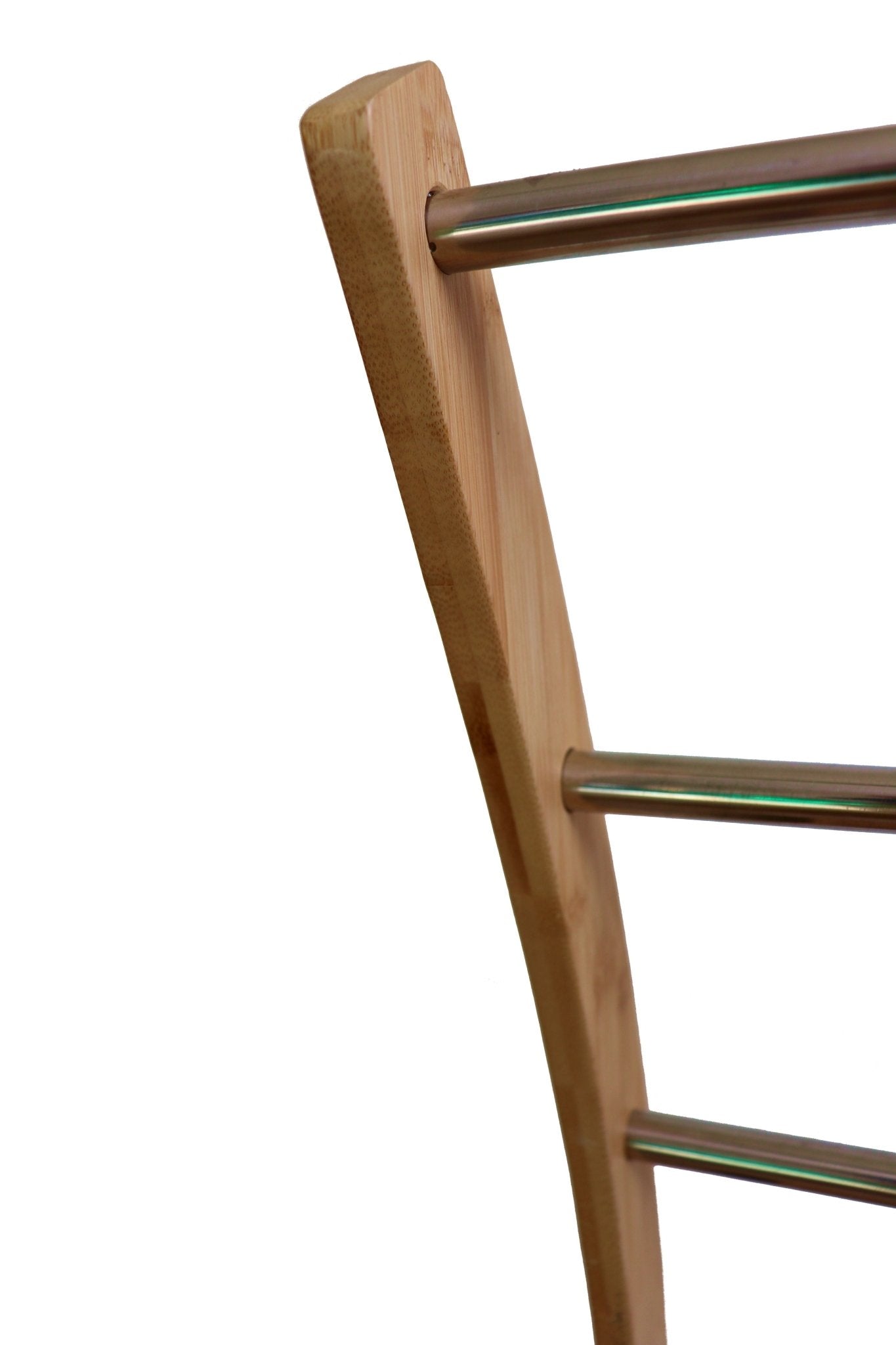 Bamboo Towel Bar Metal Holder Rack 3 - Tier Freestanding and Bottom shelf for Bathroom - NuSea