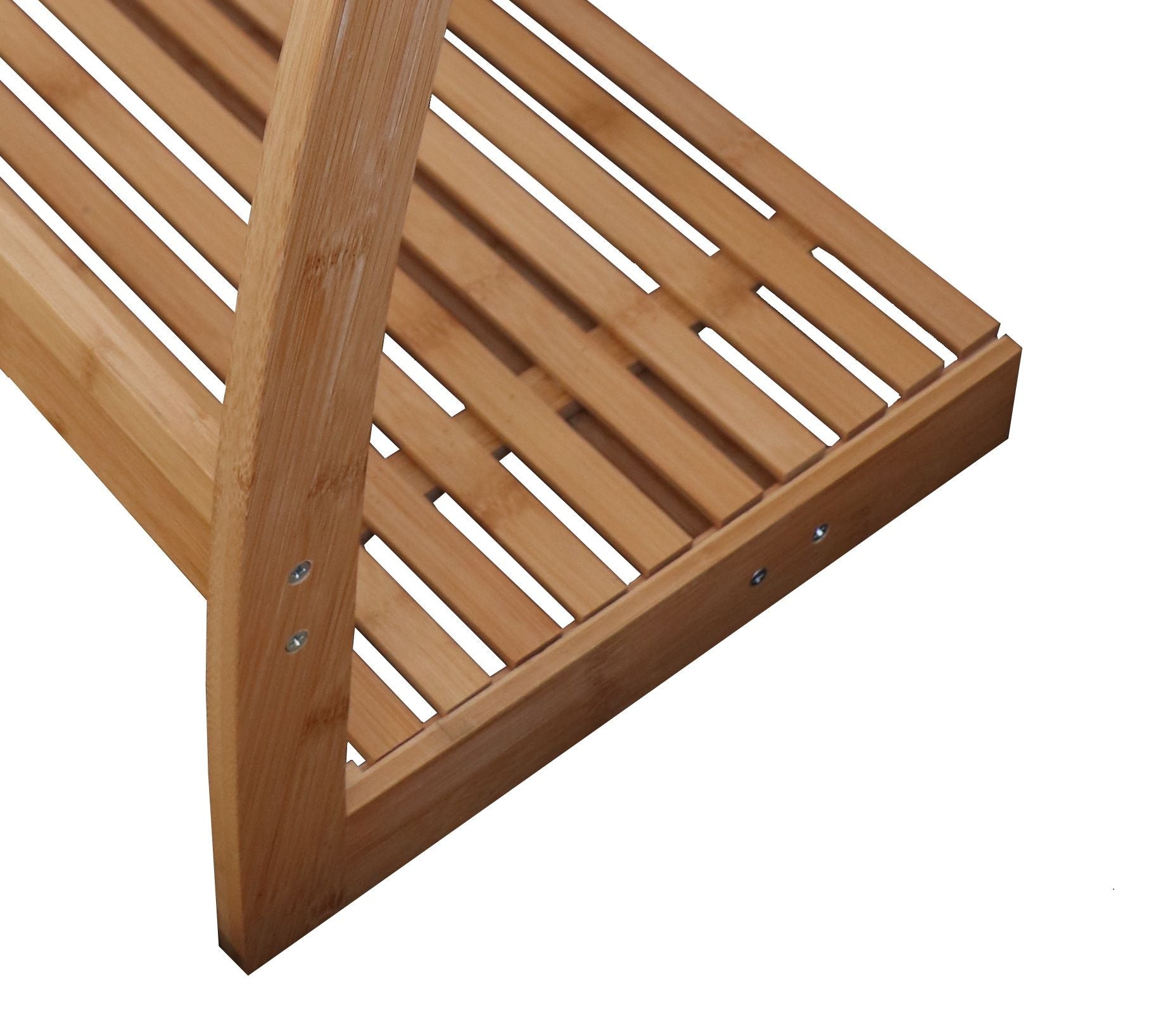 Bamboo Towel Bar Metal Holder Rack 3 - Tier Freestanding and Bottom shelf for Bathroom - NuSea