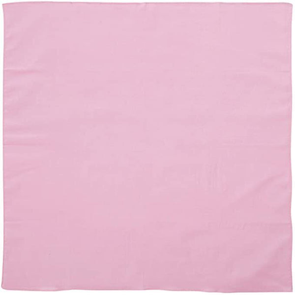 BANDANA Paisley 100% COTTON Head Wrap Durag Bandanna Summer Biker Scarf Mask - Light Pink (Plain) - NuSea