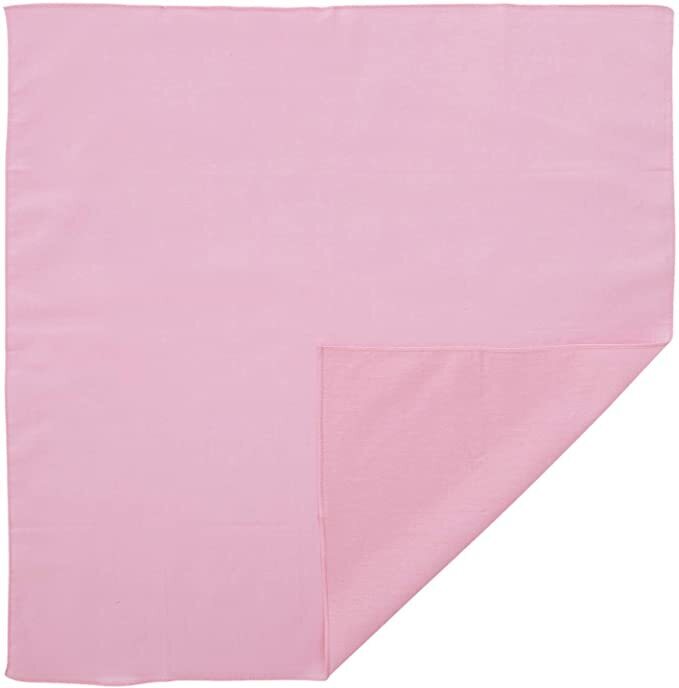 BANDANA Paisley 100% COTTON Head Wrap Durag Bandanna Summer Biker Scarf Mask - Light Pink (Plain) - NuSea