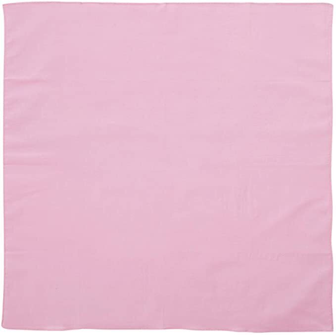 BANDANA Paisley 100% COTTON Head Wrap Durag Bandanna Summer Biker Scarf Mask - Light Pink (Plain) - NuSea