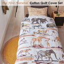 Bedding House Big Five Natural Cotton Quilt Cover Set Single - NuSea