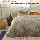 Bedding House Pantalla Green Bamboo Cotton Quilt Cover Set King - NuSea