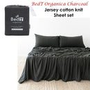 BedT Organica Jersey Cotton - Blend Sheet Set Charcoal Queen - NuSea
