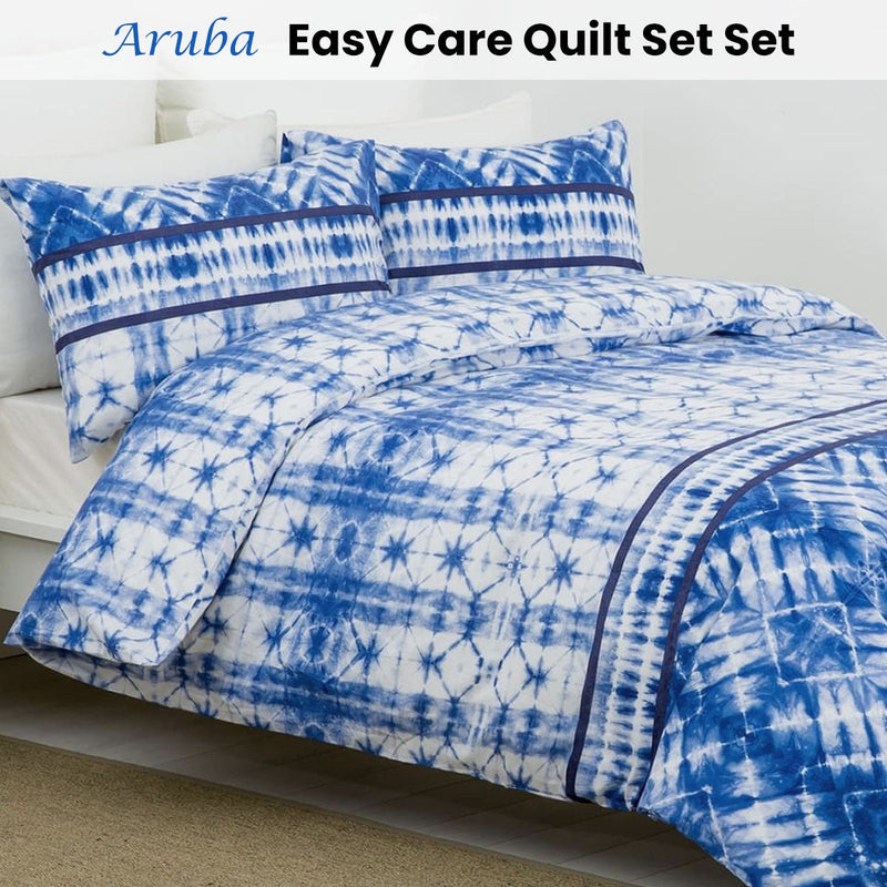 Belmondo Aruba Dutch Caribbean Paradise Easy Care Quilt Cover Set Queen - NuSea