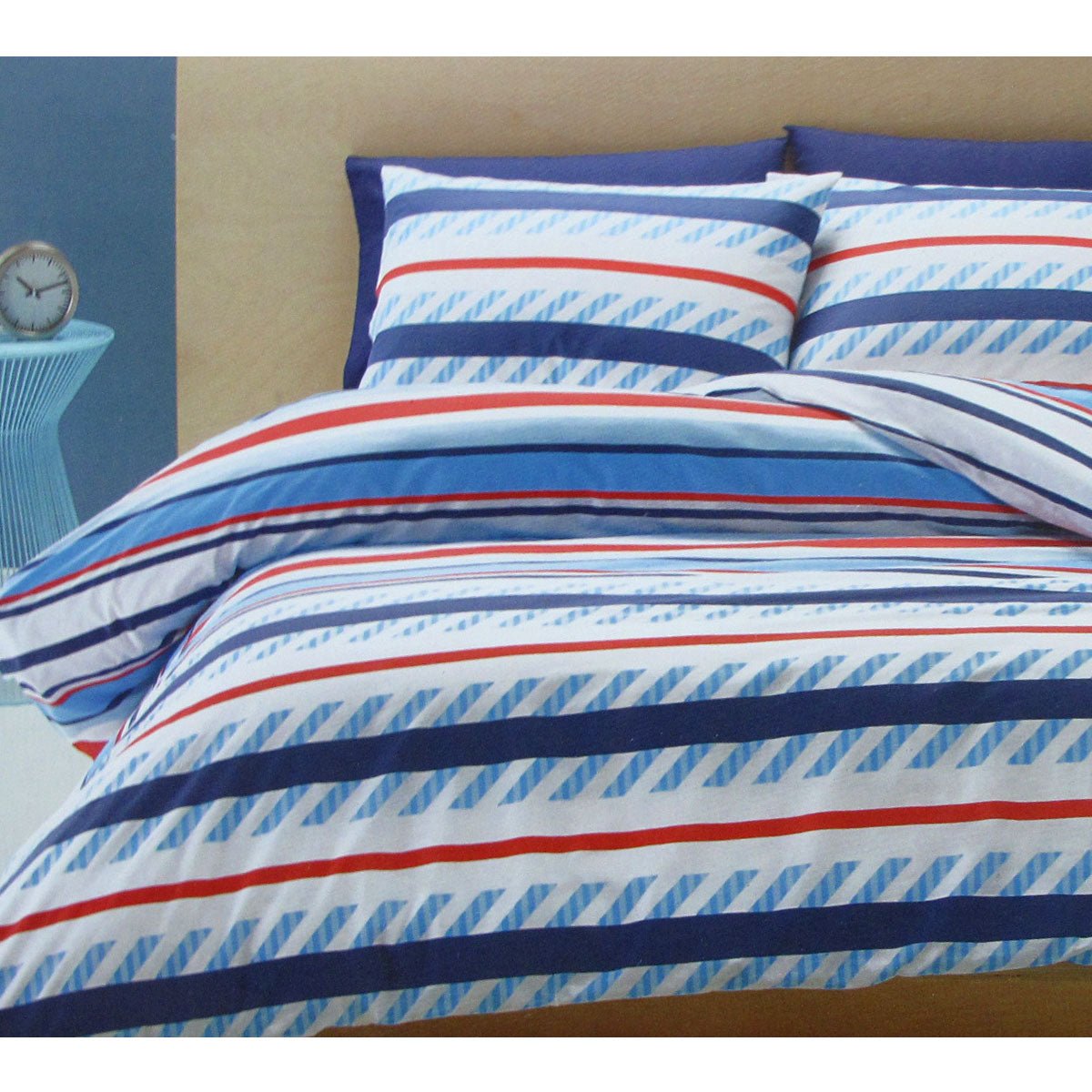 Belmondo Atlanta Striped Easy Care Quilt Cover Set King - NuSea