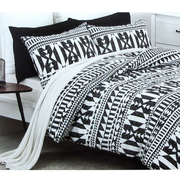 Belmondo Barundi Tribal Easy Care Quilt Cover Set Queen - NuSea