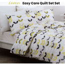 Belmondo Leaves Easy Care Quilt Cover Set Queen - NuSea