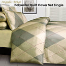 Big Sleep Argyles Beige Quilt Cover Set Single - NuSea