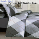 Big Sleep Argyles Black Quilt Cover Set Single - NuSea