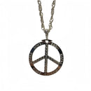 Silver Peace sign Necklace, Bling Chain ,Fancy Dress