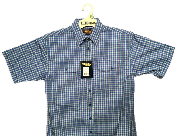 BISLEY SHORT SLEEVE SHIRT Everyday Casual Business Work Cotton Blend Check - BS2573_CAMO (AMO) - S - NuSea