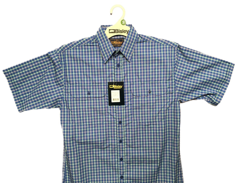 BISLEY SHORT SLEEVE SHIRT Everyday Casual Business Work Cotton Blend Check - BS2573_CAMO (AMO) - S - NuSea