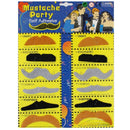 Black and colourful Party Mustaches total 12 PCs - NuSea