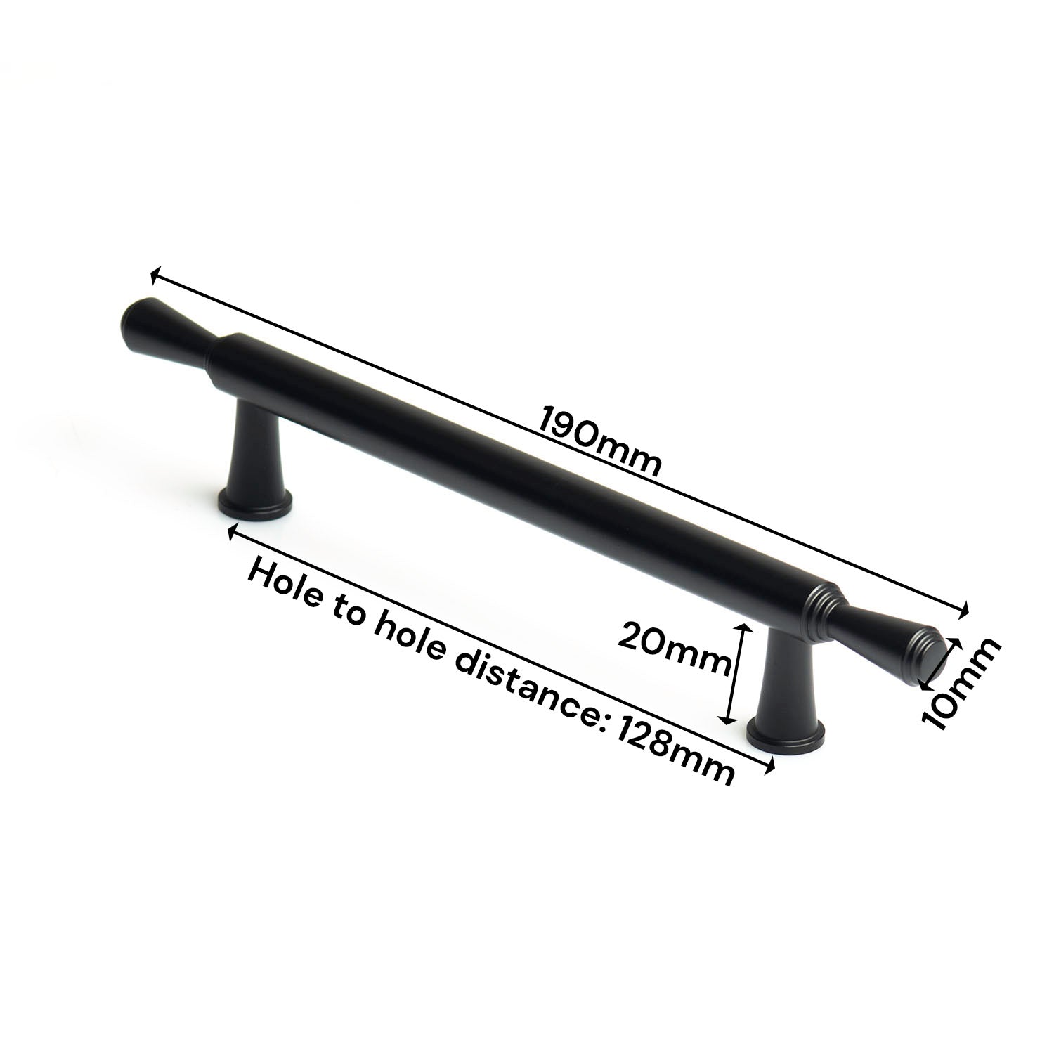 Black Zinc Kitchen Cabinet Handles Drawer Bar Handle Pull 128mm - NuSea