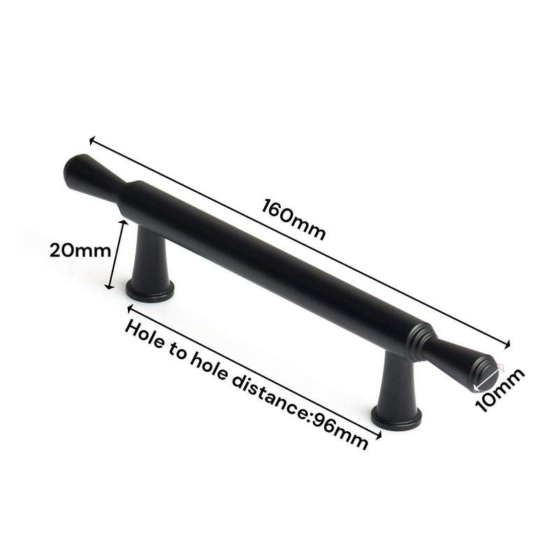 Black Zinc Kitchen Cabinet Handles Drawer Bar Handle Pull 96mm - NuSea