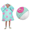 Blanket Hoodie with Sherpa Reverse Aqua Donuts - NuSea