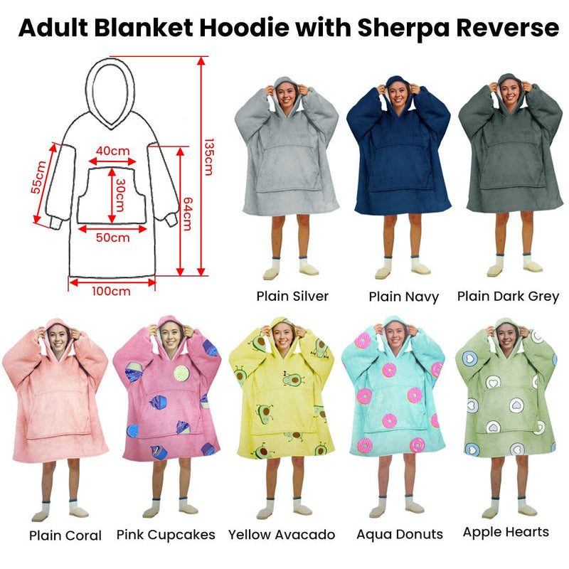 Blanket Hoodie with Sherpa Reverse Plain Coral - NuSea