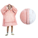 Blanket Hoodie with Sherpa Reverse Plain Coral - NuSea