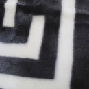 Bloomington 800GSM Greek Key Charcoal Winter Premium Quality 1 Ply Mink Blanket Double - NuSea