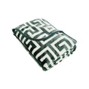 Bloomington 800GSM Greek Key Green Winter Premium Quality 1 Ply Mink Blanket Queen - NuSea