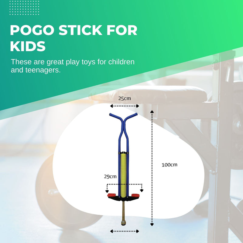 Blue Pogo Stick Kids - Childrens Jumping Jackhammer Exercise Hopper Toy - NuSea
