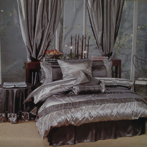Boudoir Caledonia Black Silver Quilt Cover Set Single - NuSea