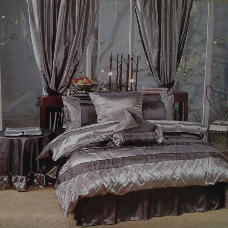 Boudoir Caledonia Black Silver Quilt Cover Set Single - NuSea